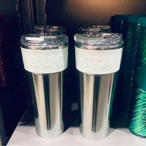 Starbucks Cold Brew Cup Mint Green Stainless Steel Rubber Grip Tumbler 16oz New